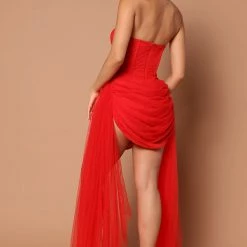 Fashion Nova Nora Strapless Tulle Gown - Red -fashion nova dresses Shop 09 21 22Studio7 SN KP 14 25 38 30 A34936 Red 7302 SG