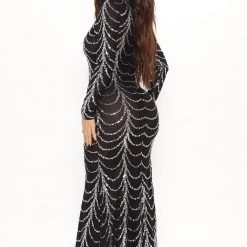 Fashion Nova Party Moves Sequin Maxi Dress - Black -fashion nova dresses Shop 09 22 21Studio2 JP DJ 11 39 34 43 VD7605M Black 0628 PB
