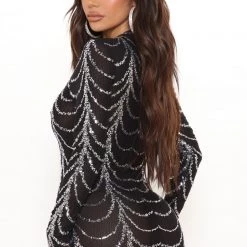 Fashion Nova Party Moves Sequin Maxi Dress - Black -fashion nova dresses Shop 09 22 21Studio2 JP DJ 11 39 34 43 VD7605M Black 0629 PB