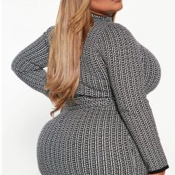 Fashion Nova Always Know Sweater Mini Dress - Black/White -fashion nova dresses Shop 09 22 22Studio3 KJ KP 13 39 44 29 SW823322FN BlackWhite 27240 PLUS ES