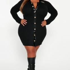 Fashion Nova City Girl Sweater Mini Dress - Black -fashion nova dresses Shop 09 22 22Studio3 KJ KP 13 41 50 31 D8120C Black 3289 PLUS SG