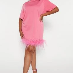 Fashion Nova Piper Feather Mini Dress - Hot Pink -fashion nova dresses Shop 09 22 22Studio5 RM CM 14 43 47 32 D8322CPD HotPink 1631 PLUS WG