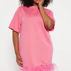 Fashion Nova Piper Feather Mini Dress - Hot Pink -fashion nova dresses Shop 09 22 22Studio5 RM CM 14 43 51 32 D8322CPD HotPink 1634 PLUS WG