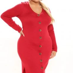 Fashion Nova Show Some Sass Sweater Dress - Red 18 Fashion Nova Show Some Sass Sweater Dress - Red -fashion nova dresses Shop 09 23 21Studio1 MS 15 28 13 68 RD33874L Red 0001 PLUS EH