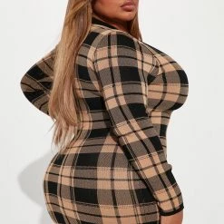 Fashion Nova Places To Be Plaid Mini Dress - Taupe/combo -fashion nova dresses Shop 09 23 22Studio1 KJ DJ 13 48 42 24 J3H0436S Taupecombo 2679 PLUS PB
