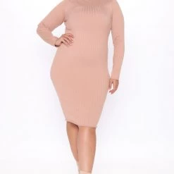 Fashion Nova Taryn Sweater Midi Dress - Mocha -fashion nova dresses Shop 09 24 20 DD JH 13 54 29 41 D11051FN Mocha 0899 PLUS RA