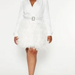 Fashion Nova Val Feather Blazer Dress - White 13 Fashion Nova Val Feather Blazer Dress - White -fashion nova dresses Shop 09 26 22Studio4 MS KP 10 56 39 2 BD3059 White 1043 PLUS PB