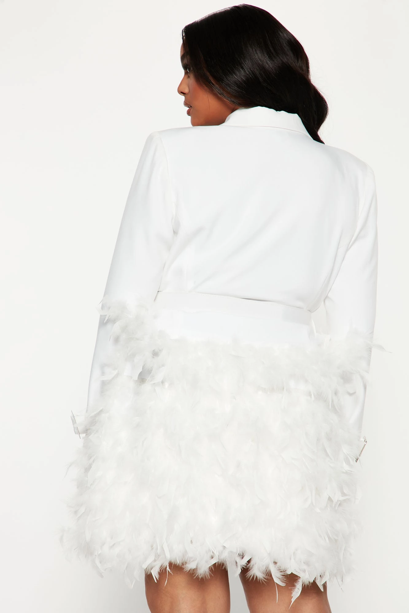 Fashion Nova Val Feather Blazer Dress - White 9 Fashion Nova Val Feather Blazer Dress - White - Image 7