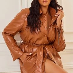 Fashion Nova Americana Faux Leather Maxi Dress - Camel 19 Fashion Nova Americana Faux Leather Maxi Dress - Camel -fashion nova dresses Shop 09 27 22FallLayers CE 10 12 21 LOOK 4 28620 KS WG MH PLUS
