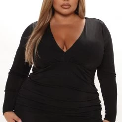 Fashion Nova Fine Wine Ruched Midi Dress - Black 13 Fashion Nova Fine Wine Ruched Midi Dress - Black -fashion nova dresses Shop 09 28 21Studio3 RT KG 10 12 32 6 FS21A065 Black 1071 PLUS KS