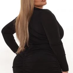 Fashion Nova Fine Wine Ruched Midi Dress - Black 15 Fashion Nova Fine Wine Ruched Midi Dress - Black -fashion nova dresses Shop 09 28 21Studio3 RT KG 10 12 44 6 FS21A065 Black 1077 PLUS KS