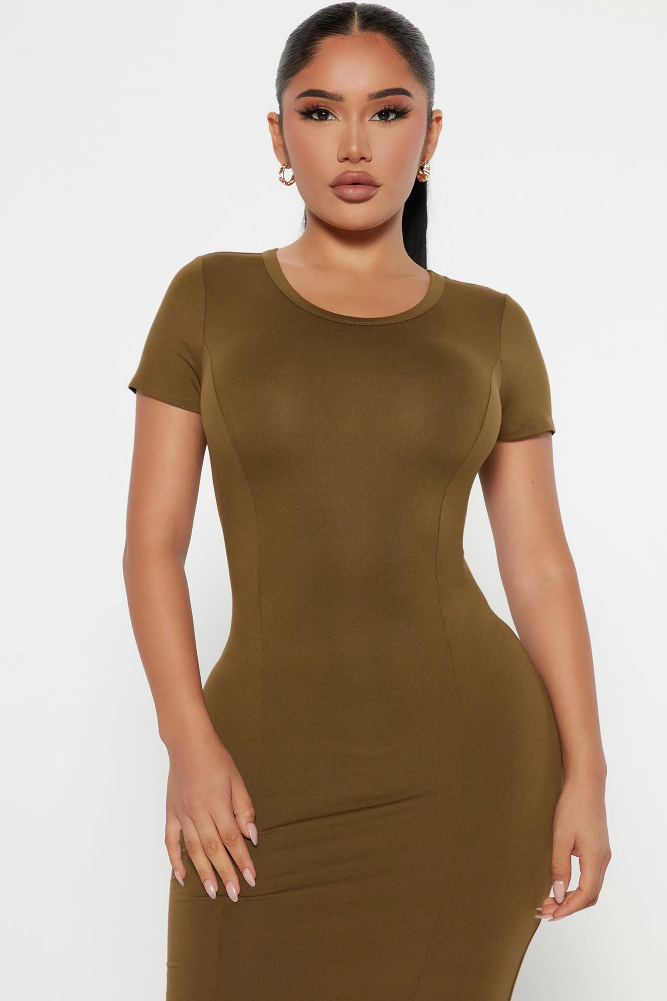 Fashion Nova Mariana Maxi Dress - Olive 5 Fashion Nova Mariana Maxi Dress - Olive - Image 3
