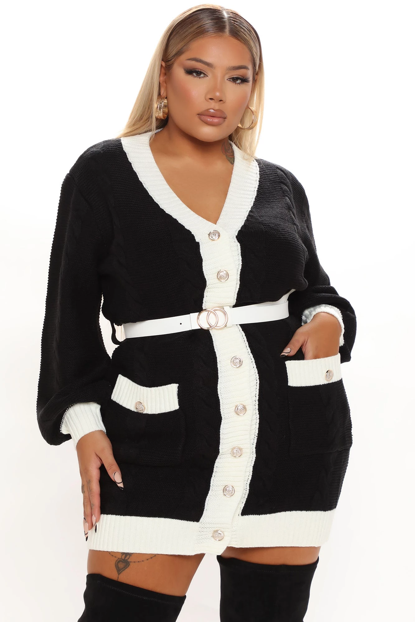 Fashion Nova Cozy Cool Sweater Mini Dress - Black - Image 9