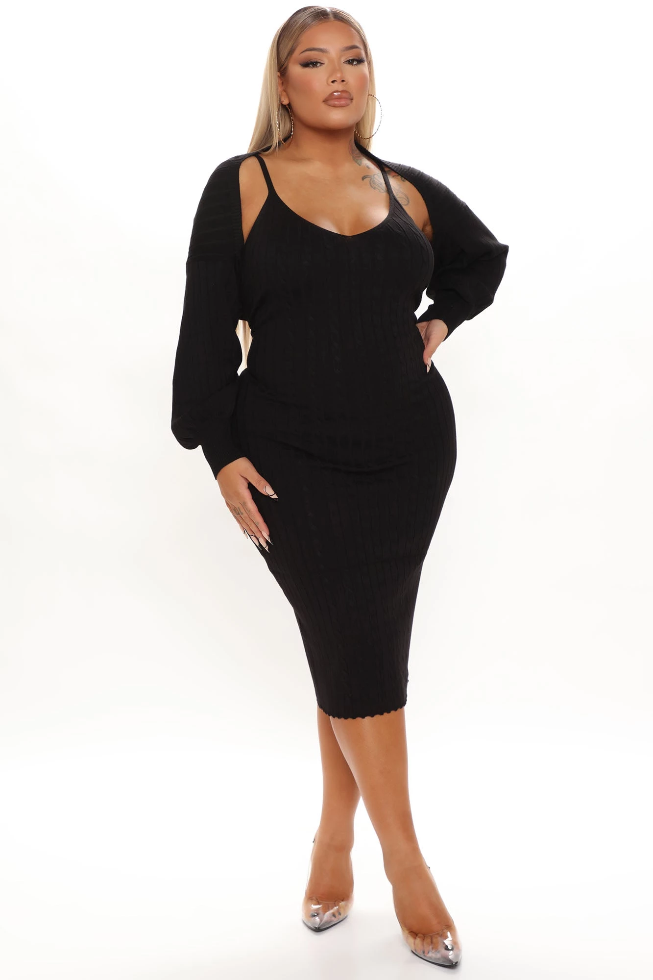 Fashion Nova Warm Wishes Dress Set - Black 8 Fashion Nova Warm Wishes Dress Set - Black - Image 6