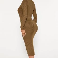 Fashion Nova Julie Ribbed Midi Dress - Olive -fashion nova dresses Shop 09 29 22Studio4 CE KP 10 30 47 19 RD47261L Olive 2513 PB