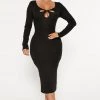 Fashion Nova Julie Ribbed Midi Dress - Black -fashion nova dresses Shop 09 29 22Studio4 CE KP 10 40 43 23 RD47261L Black 2546 PB MH