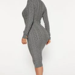 Fashion Nova Kelly Sweater Midi Dress - Charcoal -fashion nova dresses Shop 09 29 22Studio4 CE KP 11 07 47 30 SW2748 Charcoal 2641 EH
