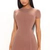Fashion Nova Kelly Mini Dress - Mocha -fashion nova dresses Shop 1 21 22Studio1 ME RL 14 58 02 48 RD83168 Mocha 0772 SG
