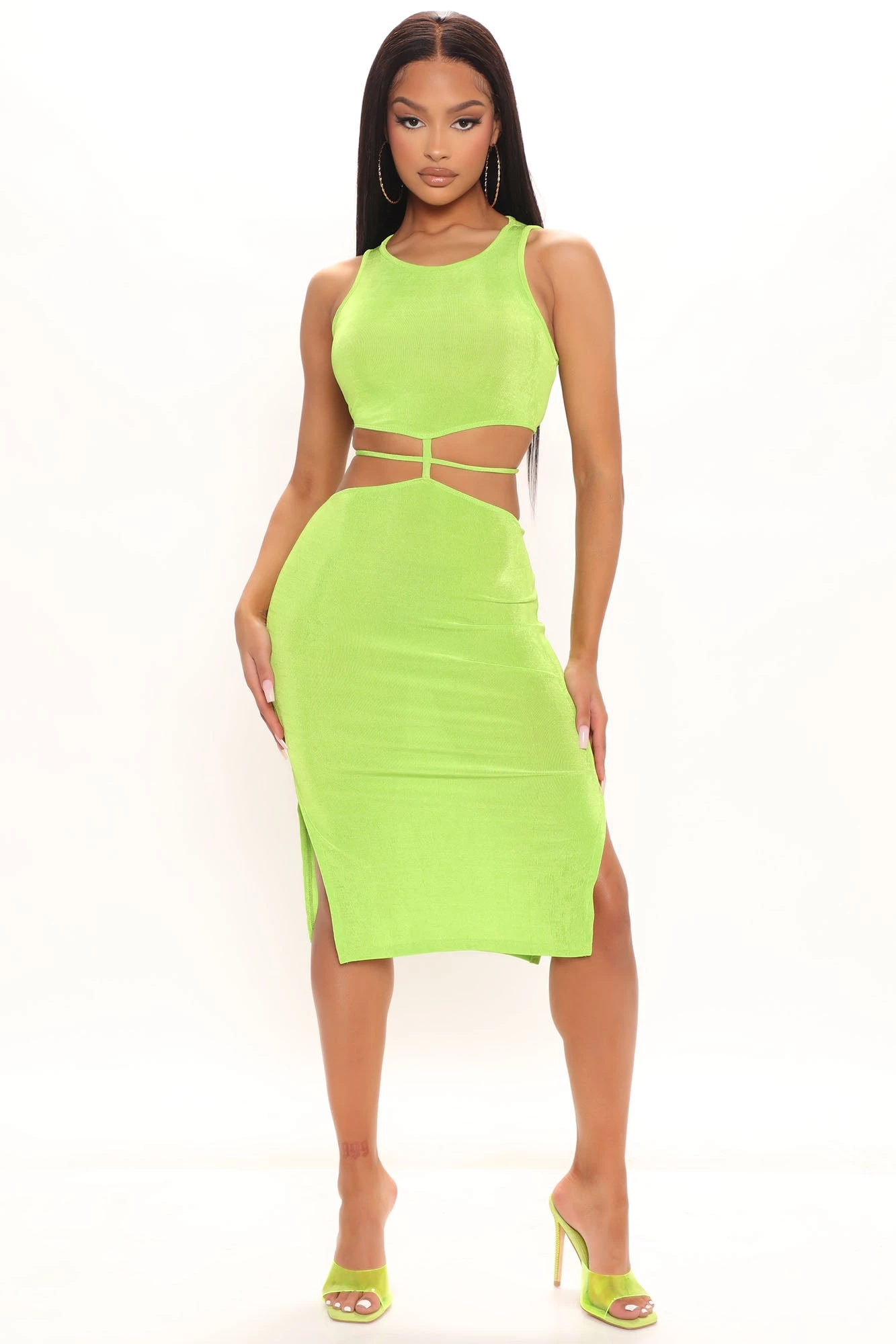 Fashion Nova Start Off Right Slinky Midi Dress - Lime 3 Fashion Nova Start Off Right Slinky Midi Dress - Lime