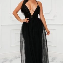 Fashion Nova Julianna Tulle Maxi Dress - Black