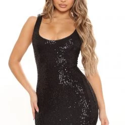 Fashion Nova Tall Family Affair Sequin Mini Dress - Black
