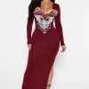 Fashion Nova Rocker Chic Maxi Dress - Burgundy/combo -fashion nova dresses Shop 10 04 22Studio4 SN KP 13 30 18 56 FND4377 Burgundycombo 4240 JB