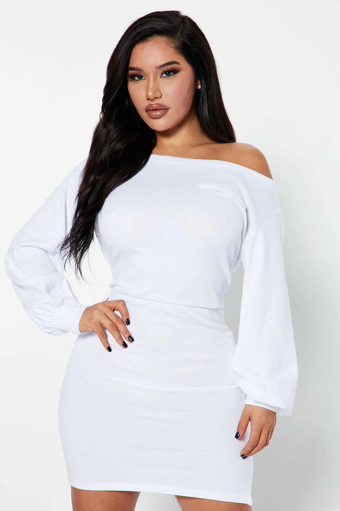 Fashion Nova Kelley Off Shoulder Mini Dress - White 3 Fashion Nova Kelley Off Shoulder Mini Dress - White