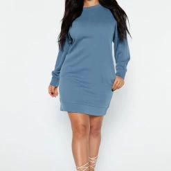 Fashion Nova Sandie Sweatshirt Dress - Blue -fashion nova dresses Shop 10 04 22Studio4 SN KP 13 40 09 60 CFD1357LA Blue 4290 KS