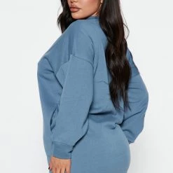 Fashion Nova Sandie Sweatshirt Dress - Blue -fashion nova dresses Shop 10 04 22Studio4 SN KP 13 40 45 60 CFD1357LA Blue 4299 KS