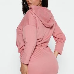 Fashion Nova Brina Hooded Mini Dress - Rose -fashion nova dresses Shop 10 04 22Studio4 SN KP 13 44 57 62 CJD1149Q Rose 4325 KS