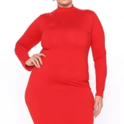 Fashion Nova Feelin It Midi Dress - Red -fashion nova dresses Shop 10 05 20Studio3 EF JH 14 19 20 67 DZ7243 Red 0514 PLUS NT