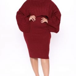 Fashion Nova Another Day Midi Sweater Dress - Burgundy -fashion nova dresses Shop 10 05 20Studio3 EF JH 14 22 05 68 13188 Burgundy 0522 PLUS NT