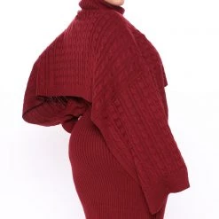 Fashion Nova Another Day Midi Sweater Dress - Burgundy -fashion nova dresses Shop 10 05 20Studio3 EF JH 14 22 19 68 13188 Burgundy 0529 PLUS NT