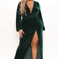 Fashion Nova Sugar Free Velvet Maxi Dress - Hunter -fashion nova dresses Shop 10 05 21Studio3 CE KP 08 28 21 9 DR2109 Hunter 5637 PLUS KS