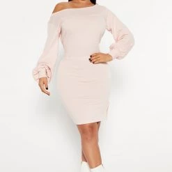 Fashion Nova Kelley Off Shoulder Mini Dress - Pink