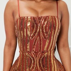 Fashion Nova Raise A Glass Sequin Maxi Dress - Rust/combo -fashion nova dresses Shop 10 05 22Studio7 MS ALEX 10 52 52 5 PD72708NFN Rustcombo 7672 KS