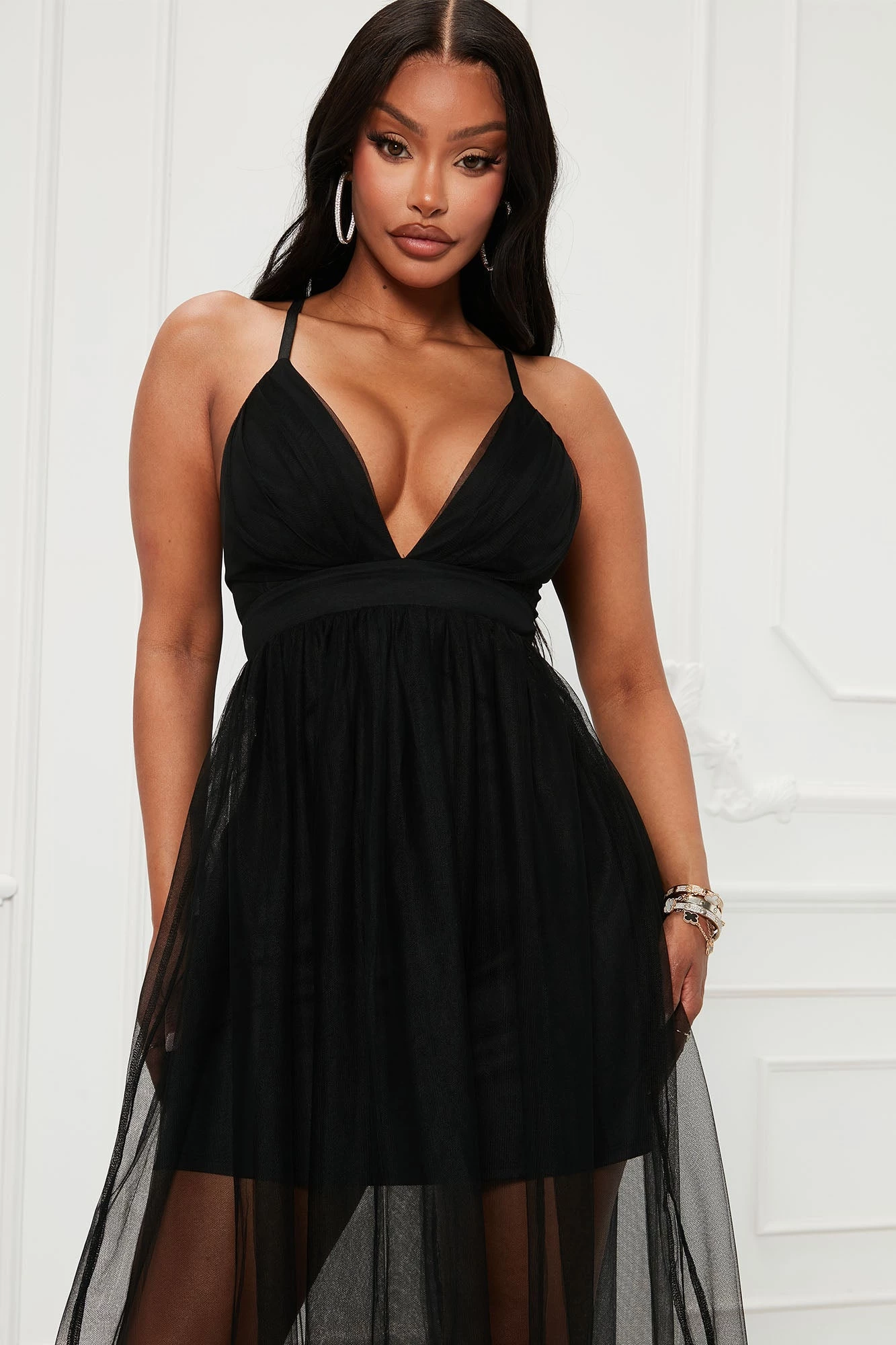 Fashion Nova Andrya Tulle Maxi Dress - Black 4 Fashion Nova Andrya Tulle Maxi Dress - Black - Image 2