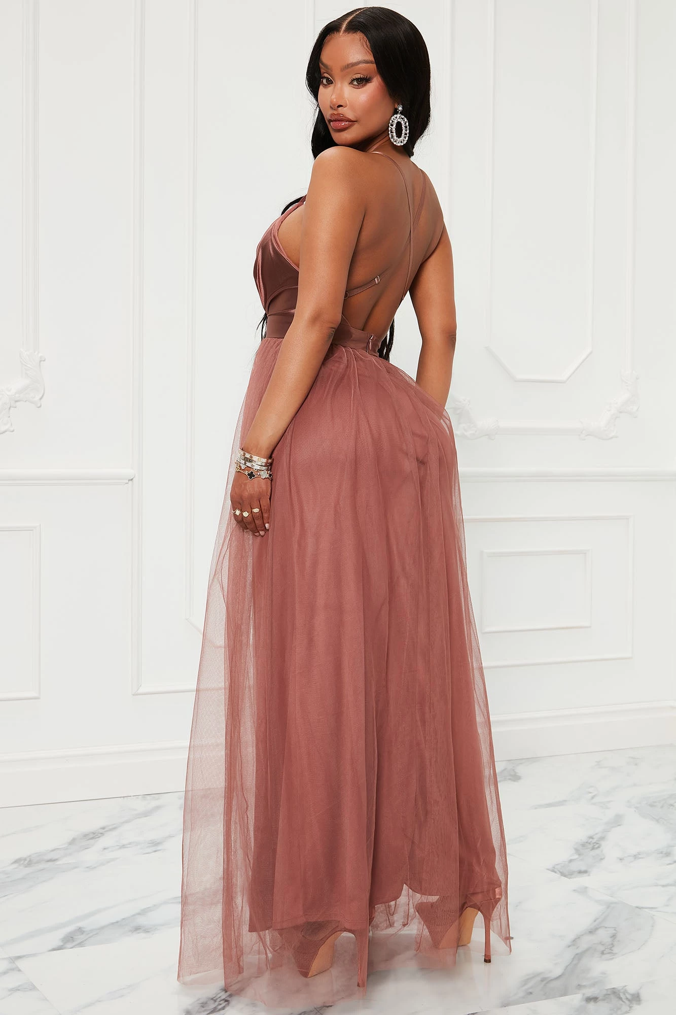 Fashion Nova Julianna Tulle Maxi Dress - Mocha 5 Fashion Nova Julianna Tulle Maxi Dress - Mocha - Image 3