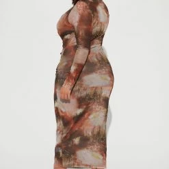 Fashion Nova Mojave Mesh Maxi Dress - Brown/combo -fashion nova dresses Shop 10 06 22Studio2 SN AC 10 05 15 2 FD40350 Browncombo 2140 PLUS ES