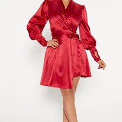 Fashion Nova Tall Only Love Satin Mini Dress - Red -fashion nova dresses Shop 10 06 22Studio4 KJ KP 09 50 59 8 HF22H377 Red P 5548 EH
