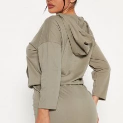 Fashion Nova Brina Hooded Mini Dress - Olive -fashion nova dresses Shop 10 06 22Studio4 KJ KP 13 25 00 50 CJD1149Q Olive 0366 JB
