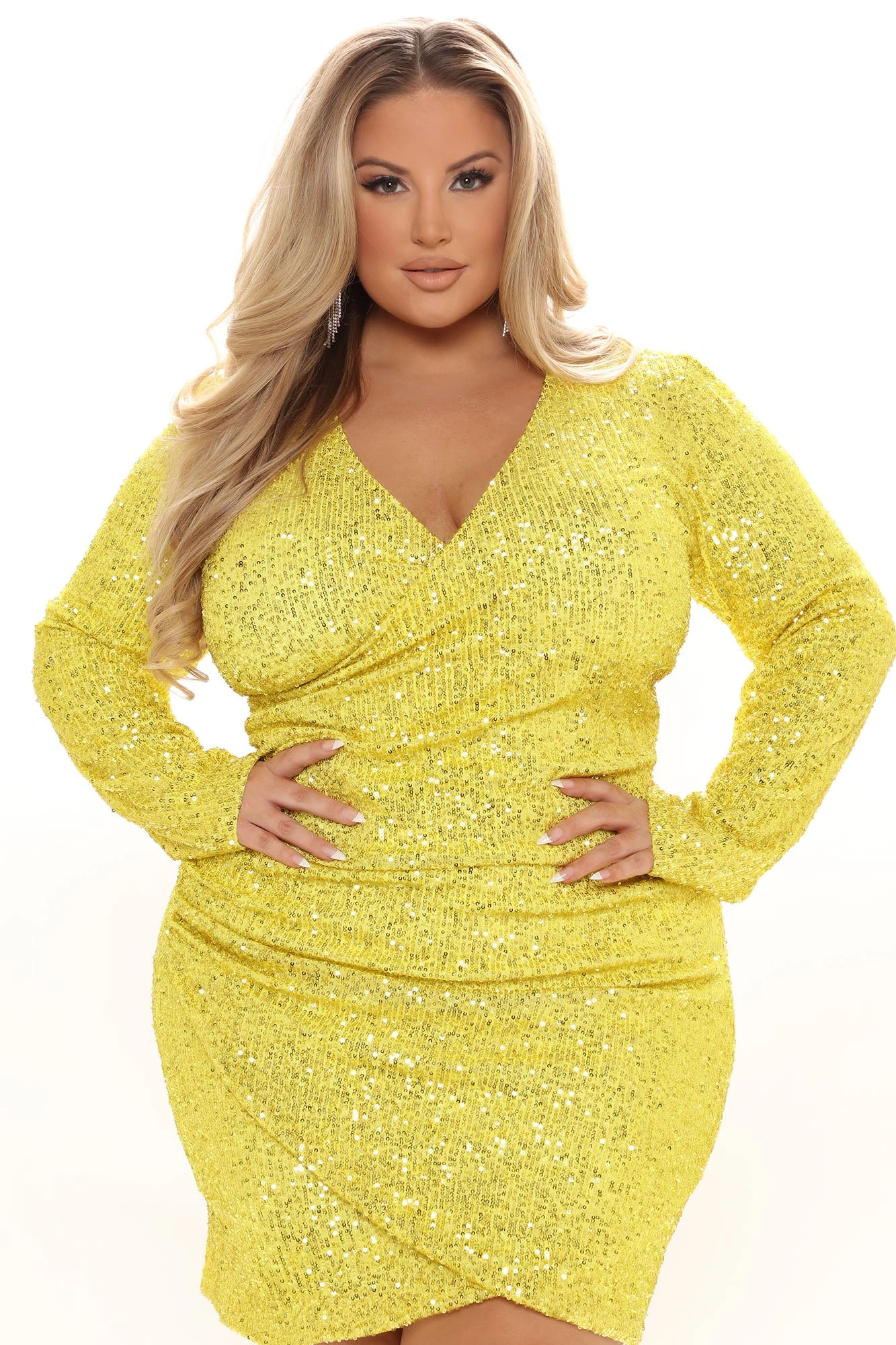 Fashion Nova Empire State Sequin Mini Dress - Yellow 8 Fashion Nova Empire State Sequin Mini Dress - Yellow - Image 6