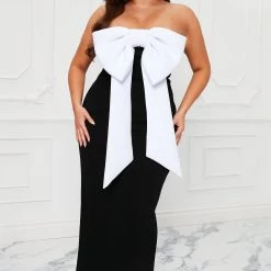 Fashion Nova Big Bow Energy Maxi Dress - Black/White -fashion nova dresses Shop 10 10 22Studio7 KJ AC 10 14 35 10 DR2587 BlackWhite 8361 PLUS PB