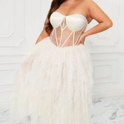 Fashion Nova Marcie Maxi Dress - Cream