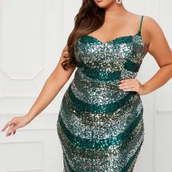 Fashion Nova Serena Sequin Gown - Emerald -fashion nova dresses Shop 10 10 22Studio7 KJ AC 13 12 19 43 9430P1 Emerald 8746 PLUS SG