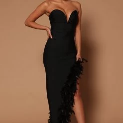 Fashion Nova Jacqueline Bandage Maxi Dress - Black