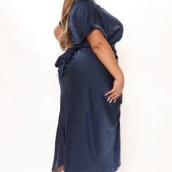 Fashion Nova Stuck In The City Satin Midi Dress - Navy -fashion nova dresses Shop 10 11 21Studio2 RT MJ 11 49 45 31 MD2628 Navy 0112 PLUS KL