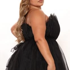 Fashion Nova Exclusive After Party Tulle Maxi Dress - Black -fashion nova dresses Shop 10 11 21Studio2 RT MJ 14 39 28 54 HGD3572 Black 0308 PLUS KS