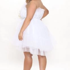 Fashion Nova Exclusive Tulle Mini Dress - White -fashion nova dresses Shop 10 11 21Studio3 ME KP 13 56 13 44 HGD021 White 1503 PLUS KL