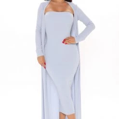 Fashion Nova Satisfied Ribbed Maxi Dress Set - Blue -fashion nova dresses Shop 10 12 20Studio2 CE SD 14 57 56 49 ST30001TD Blue 1853 RA